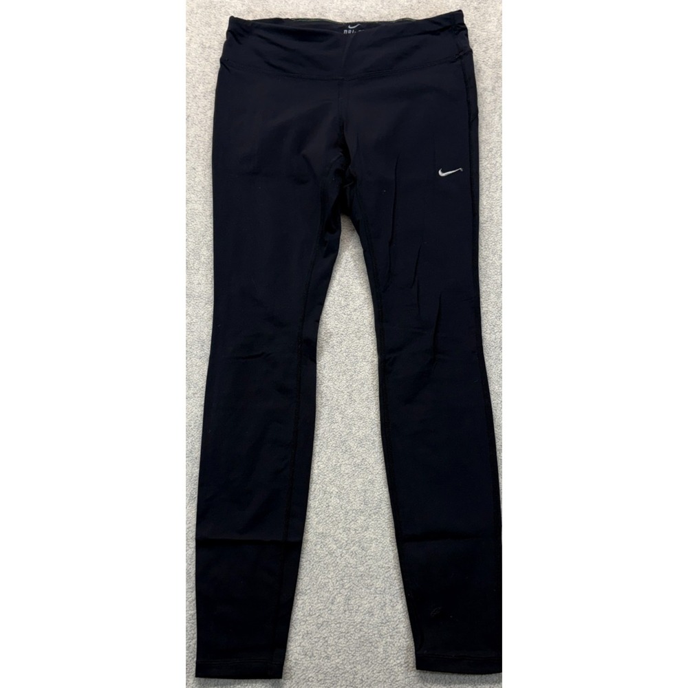 Nike Dri-Fit Womens Tech Running Ankle Leggings Black Stretch Comfort Pull On M